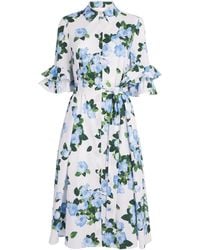 Carolina Herrera - Rose Print Midi Shirt Dress - Lyst