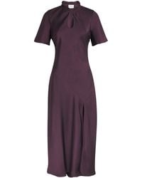 Claudie Pierlot - Satin Short-Sleeve Midi Dress - Lyst