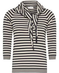 Max Mara - Scarf-Detail Stripe T-Shirt - Lyst