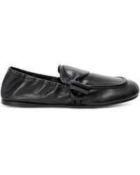Loewe - Leather Toggle Loafers - Lyst