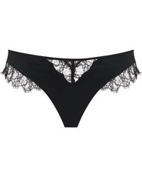 Kiki de Montparnasse - Stretch-Silk Lace-Insert Thong - Lyst