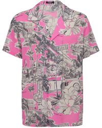 Balmain - Stretch Silk Miami Print Shirt - Lyst