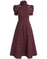 Rebecca Vallance - Cotton Broderie Anglaise Kitsu Midi Dress - Lyst