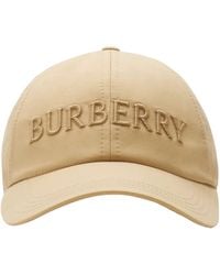 Burberry - Cotton Gabardine Logo Cap - Lyst