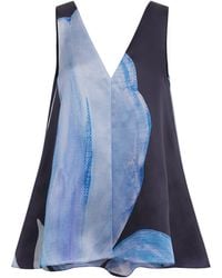 Lafayette 148 New York - Silk Iris Print Tank Top - Lyst