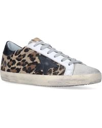 Golden Goose - Leather Leopard Print Superstar Sneakers - Lyst