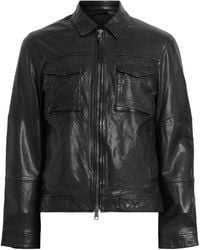 AllSaints - Leather Whilby Jacket - Lyst