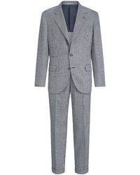 Brunello Cucinelli - Virgin Wool-Blend Prince Of Wales 2-Piece Suit - Lyst