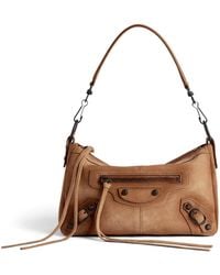 Balenciaga - Mini Suede Le City Moto Shoulder Bag - Lyst