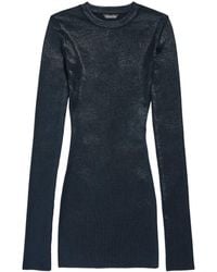 Balenciaga - Metallic Long-Sleeve Mini Dress - Lyst