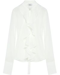 McQueen - Silk Ruffle Blouse - Lyst