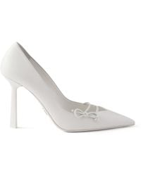 Prada - Leather Bow-Detail Pumps 100 - Lyst