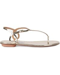 Aquazzura - Metallic Leather Almost Bare Sandals - Lyst