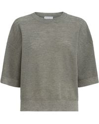 Brunello Cucinelli - Sparkling Short-Sleeve Sweater - Lyst