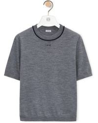 Loewe - Wool Short-Sleeve Logo Sweater - Lyst