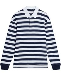 dunhill - Cotton-Cashmere Stripe Polo Shirt - Lyst