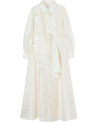 Marina Rinaldi - Floral Jacquard Midi Shirt Dress - Lyst