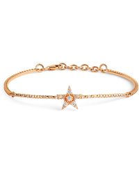 BeeGoddess - Rose Gold And Diamond Star Light Bracelet - Lyst