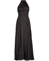 Maje - Satin Pleated Maxi Dress - Lyst