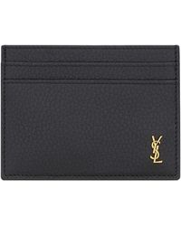 Saint Laurent - Leather Cassandre Card Holder - Lyst