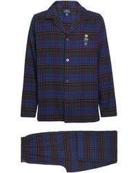 Polo Ralph Lauren - Cotton Flannel Polo Bear Pyjama Set - Lyst