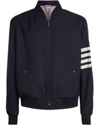 Thom Browne - Wool 4-Bar Stripe Bomber Jacket - Lyst