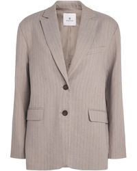 Anine Bing - Linen-Blend Stripe Quinn Blazer - Lyst