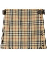Burberry - Wool Check Mini Kilt - Lyst