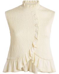 Sandro - Ruffled Smock Sleeveless Top - Lyst