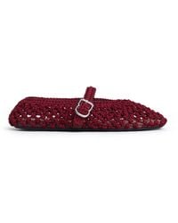 Alaïa - Satin Crochet Ballet Flats - Lyst