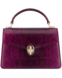BVLGARI - Karung Leather Serpenti Forever Top-Handle Bag - Lyst