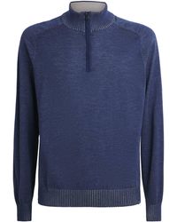 Paul & Shark - Cashmere-Silk Quarter-Zip Sweater - Lyst