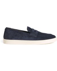 Canali - Suede Penny Loafers - Lyst