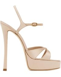 Saint Laurent - Leather Debbie Platform Sandals 110 - Lyst