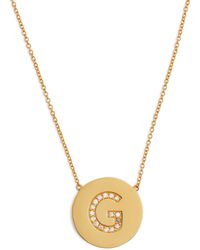 Jennifer Meyer - Yellow Gold And Diamond Letter Disc G Necklace - Lyst