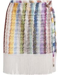 Missoni - Zigzag Fringe-Trim Pareo Mini Skirt - Lyst