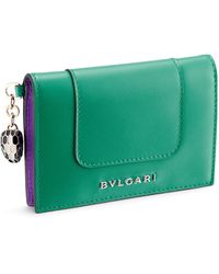 BVLGARI - Leather Serpenti Forever Bifold Card Holder - Lyst