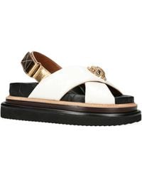 Kurt Geiger - Leather Orson Cross-Strap Sandals - Lyst