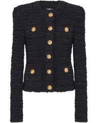 Balmain - Tweed Button-Up Jacket - Lyst