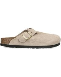 Birkenstock - Suede Boston Clogs - Lyst