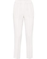 Brunello Cucinelli - Crepe Cady Slim Trousers - Lyst
