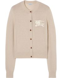 Burberry - Wool-Cotton Crochet Ekd Cardigan - Lyst