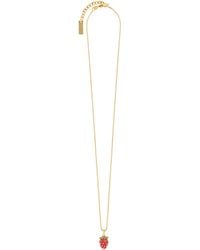 Saint Laurent - Enamelled Strawberry Necklace - Lyst