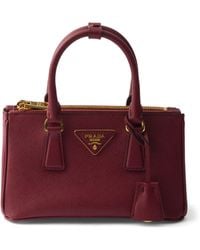 Prada - Mini Saffiano Leather Galleria Top-Handle Bag - Lyst