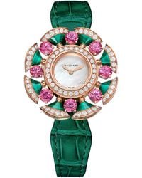 BVLGARI - Rose, Diamond, Tourmaline And Malachite Divas' Dream Cocktail Watch - Lyst