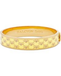 Halcyon Days - Plated Enamel Bee Sparkle Bangle - Lyst
