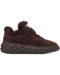 Jimmy Choo - Diamond Maxi Retro Suede-Shearling Sneakers - Lyst