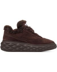 Jimmy Choo - Diamond Maxi Retro Suede-Shearling Sneakers - Lyst