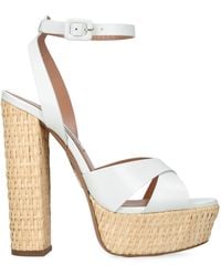 Aquazzura - Leather Sunseeker Plateau Platform Sandals 140 - Lyst