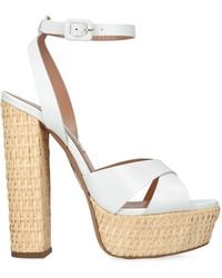 Aquazzura - Leather Sunseeker Plateau Platform Sandals 140 - Lyst